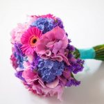 Bride&#39;s bouquet with violets